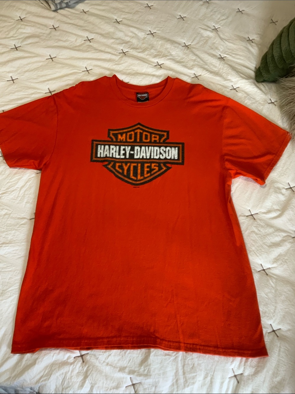 Harley-Davidson Bright Orange Logo Short Sleeve Tee